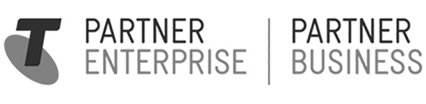 Slogan with Telstra logo and text that says ‘Partner Enterprise’